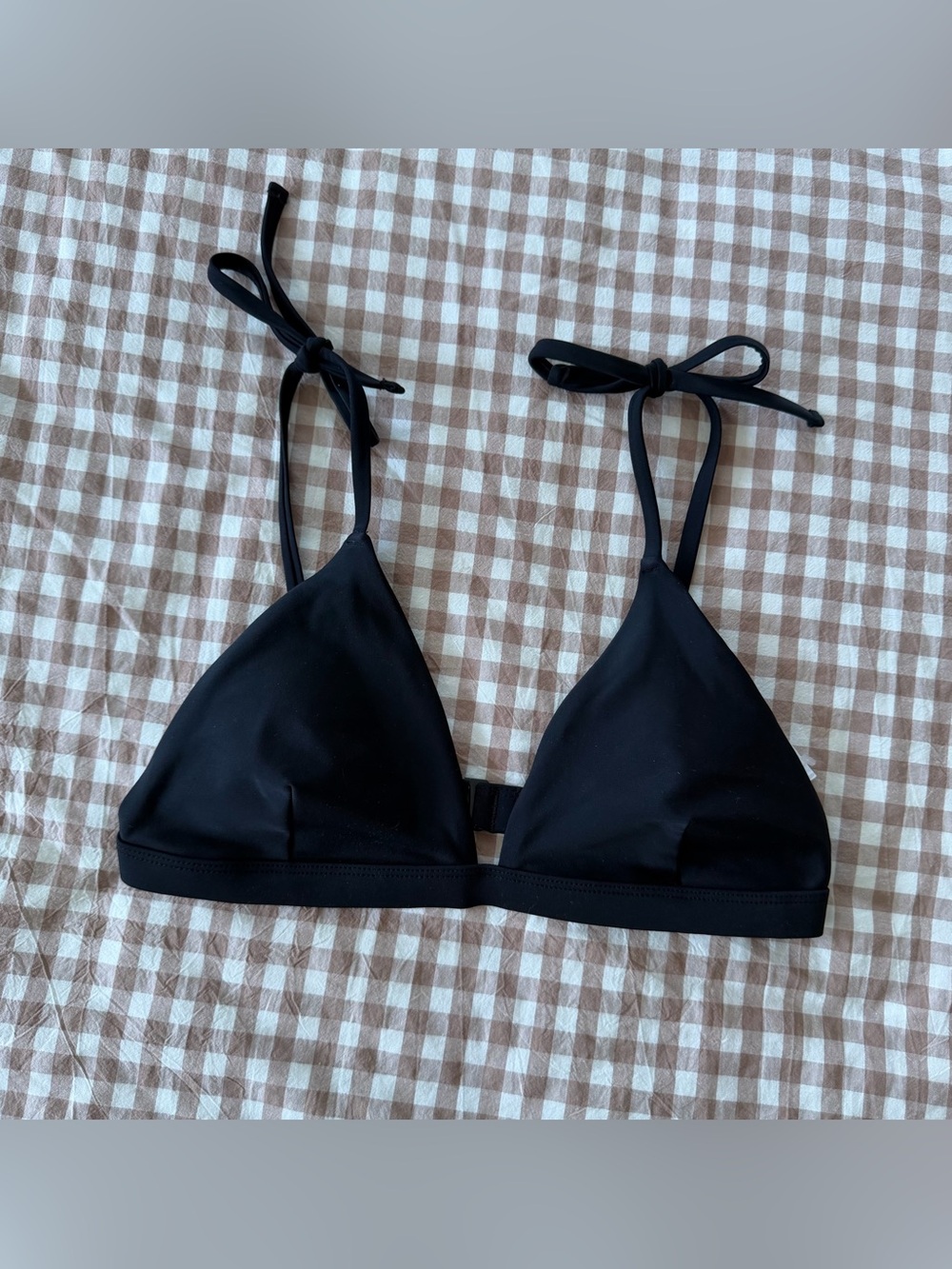 Old Navy Tie Shoulder Triangle Bikini Top in Black, Brand New Size Small S